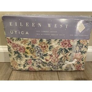 Vintage Eileen West Utica Victorian Tapestry ONE TWIN‎ FITTED SHEET Floral 39x75